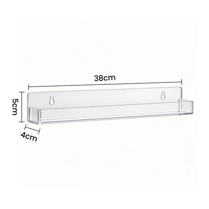 Artiss 6-Pack Acrylic Wall Shelves, Clear Floating Display Shelf with Detachable Panels & Front Lip - Image 3