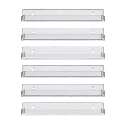 Artiss 6-Pack Acrylic Wall Shelves, Clear Floating Display Shelf with Detachable Panels & Front Lip - Image 4