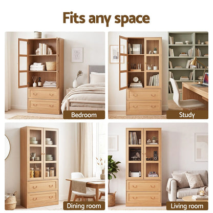 Artiss Buffet Sideboard Cabinet 180cm Hutch Storage Kitchen Drawer Door Wood - Image 9