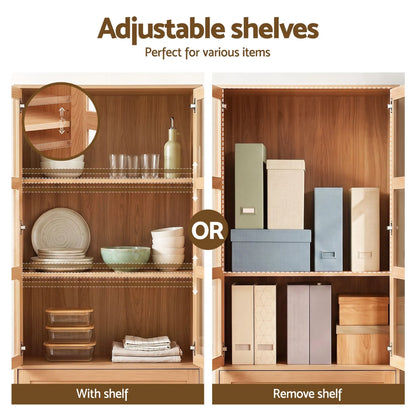Artiss Buffet Sideboard Cabinets X2 180cm Hutch Storage Kitchen Drawer Door Wood - Image 6