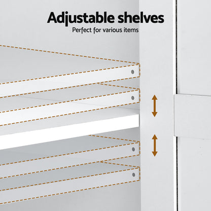 Artiss Buffet Sideboard 180cm Hutch Storage Cabinet Kitchen Drawer Door White - Image 6