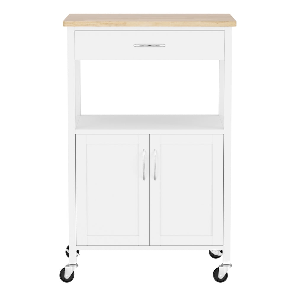 Artiss Kitchen Island Trolley Rolling Serving Cart Storage Drawer Cupboard 60cm - Image 4