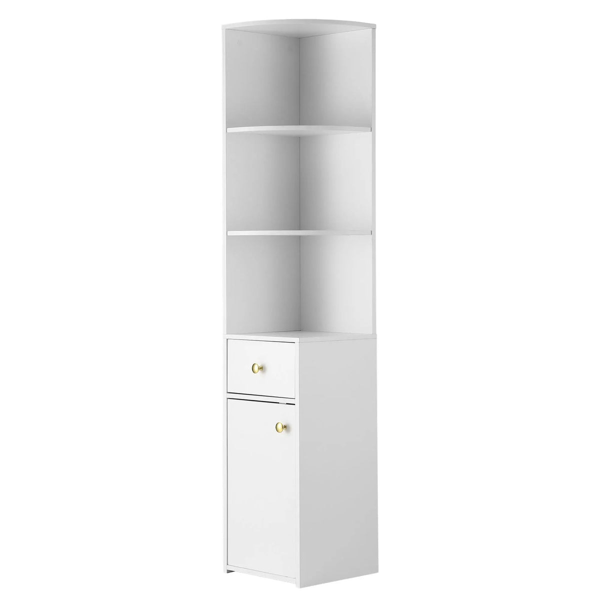 Artiss 3 Tiers Bookshelf with Storage Drawer and Cabinet White - Image 2