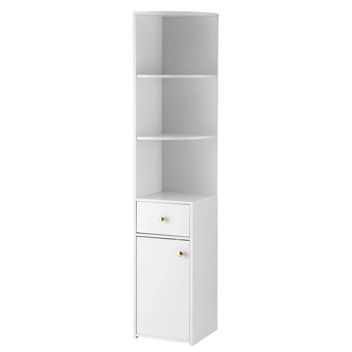 Artiss 3 Tiers Bookshelf with Storage Drawer and Cabinet White - Image 5