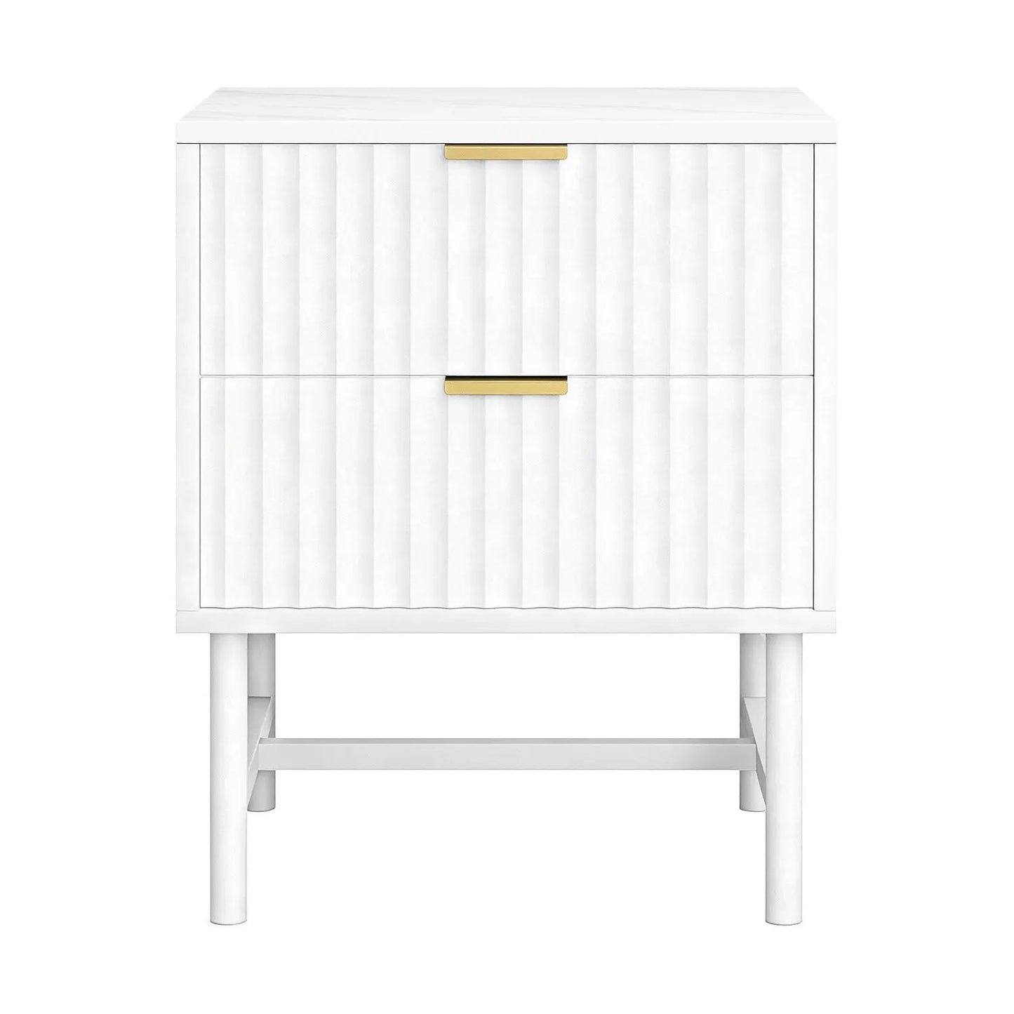 Artiss 2X Bedside Table White Nightstand 2 Drawers - Image 4