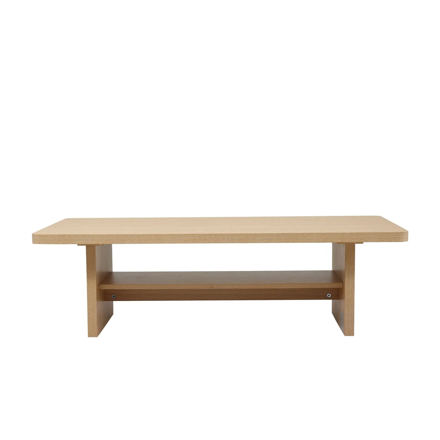 Artiss Coffee Table 110cm Center Table with 2-Tier Open Storage Shelf Wood - Image 4