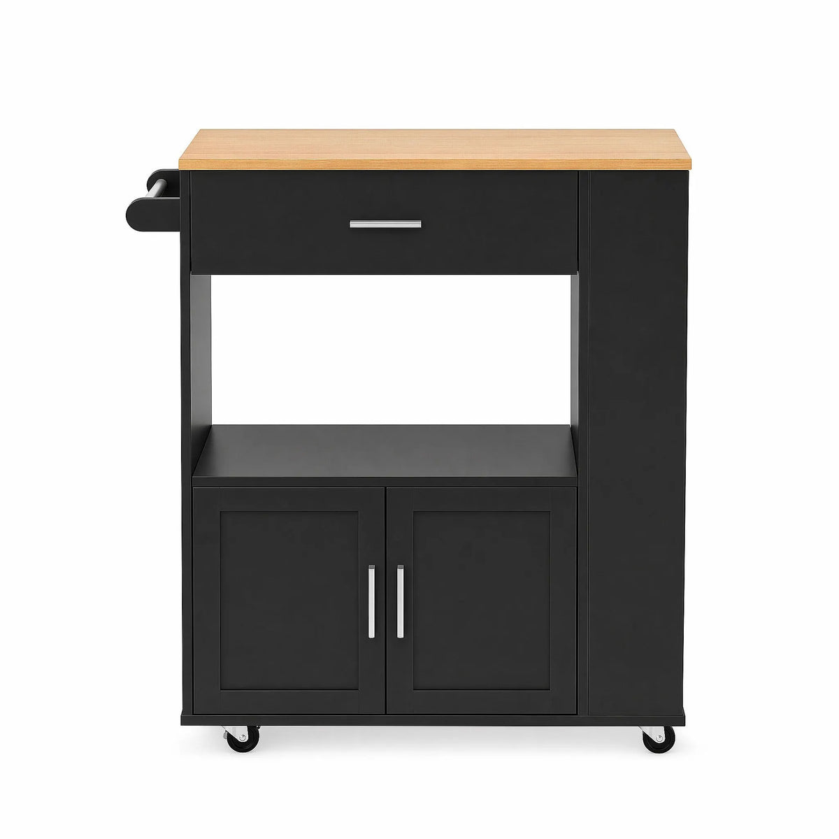 Artiss Kitchen Island Trolley Rolling Serving Cart Storage Cart Shelf Towel Rack - Image 3