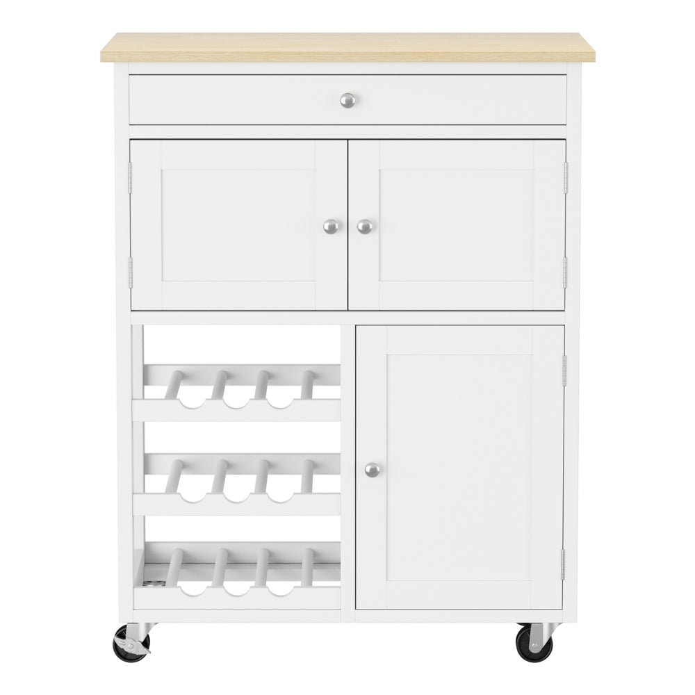 Artiss Kitchen Island Trolley Rolling Serving Cart Storage Cart Drawer Cupboard - Image 4