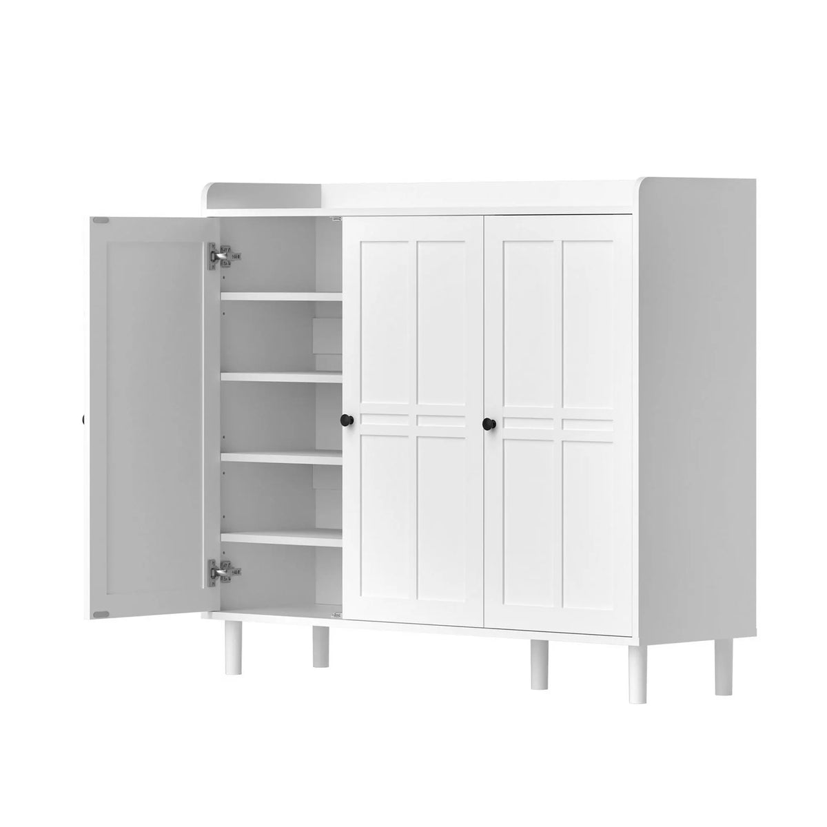 Artiss Shoe Rack Cabinet Storage Cupboard Adjustable Shelf White - Image 2