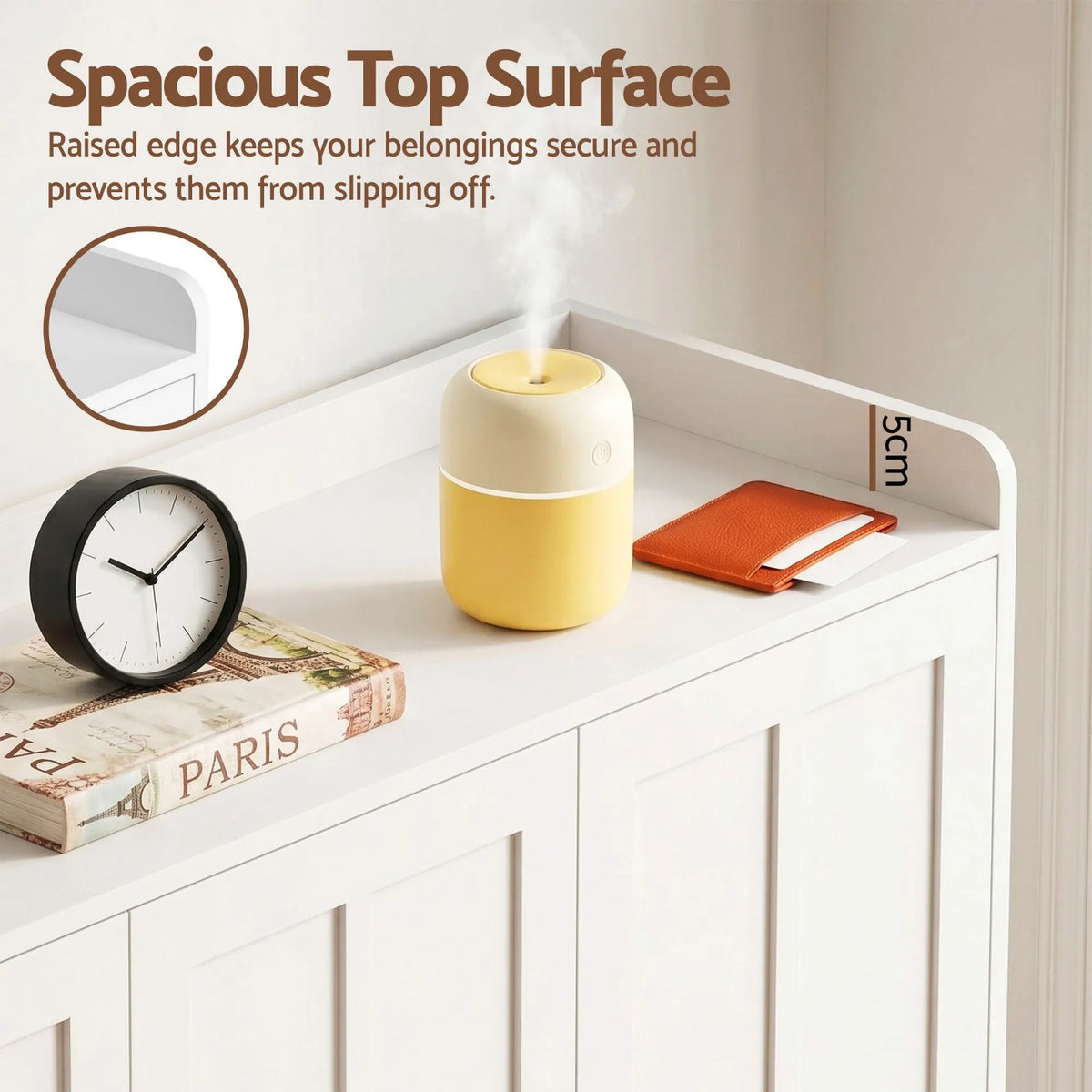 Artiss Shoe Rack Cabinet Storage Cupboard Adjustable Shelf White - Image 9