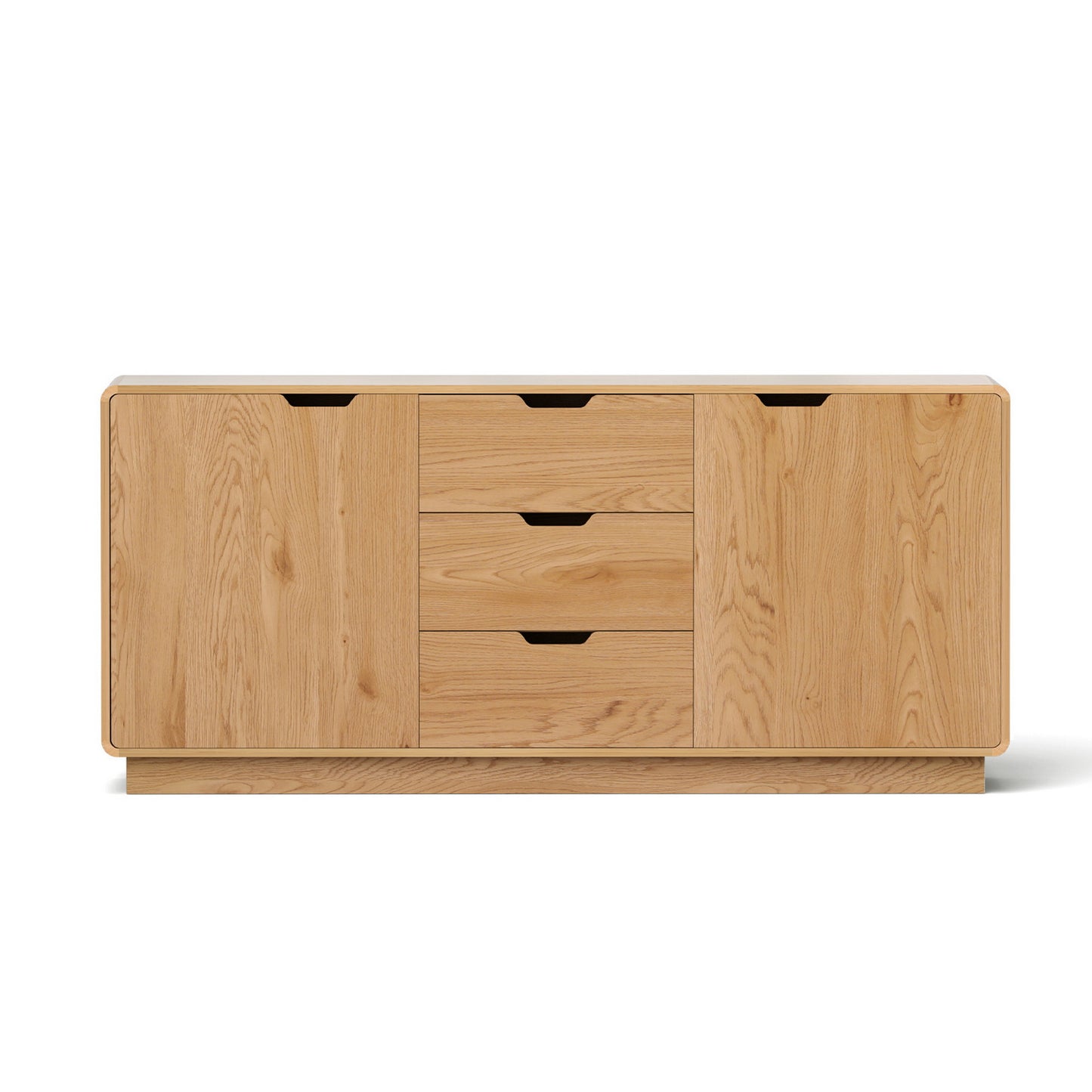 Artiss Buffet Sideboard Cabinet Storage Kitchen Cupboard Drawers Round Edge Oak - Image 4
