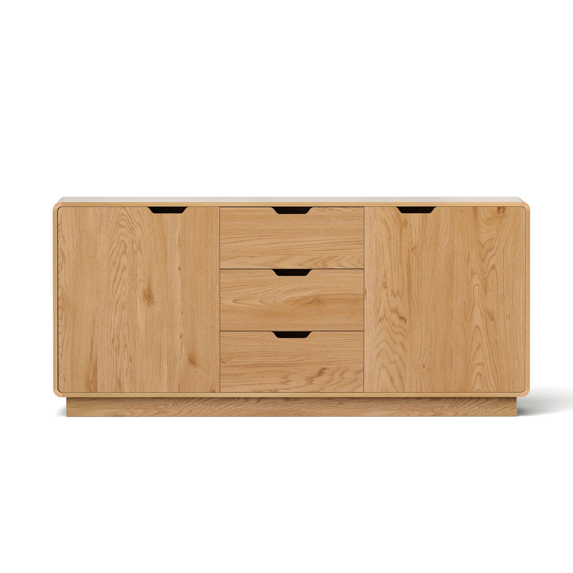 Artiss Buffet Sideboard Cabinet Storage Kitchen Cupboard Drawers Round Edge Oak - Image 4