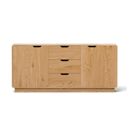 Artiss Buffet Sideboard Cabinet Storage Kitchen Cupboard Drawers Round Edge Oak - Image 4