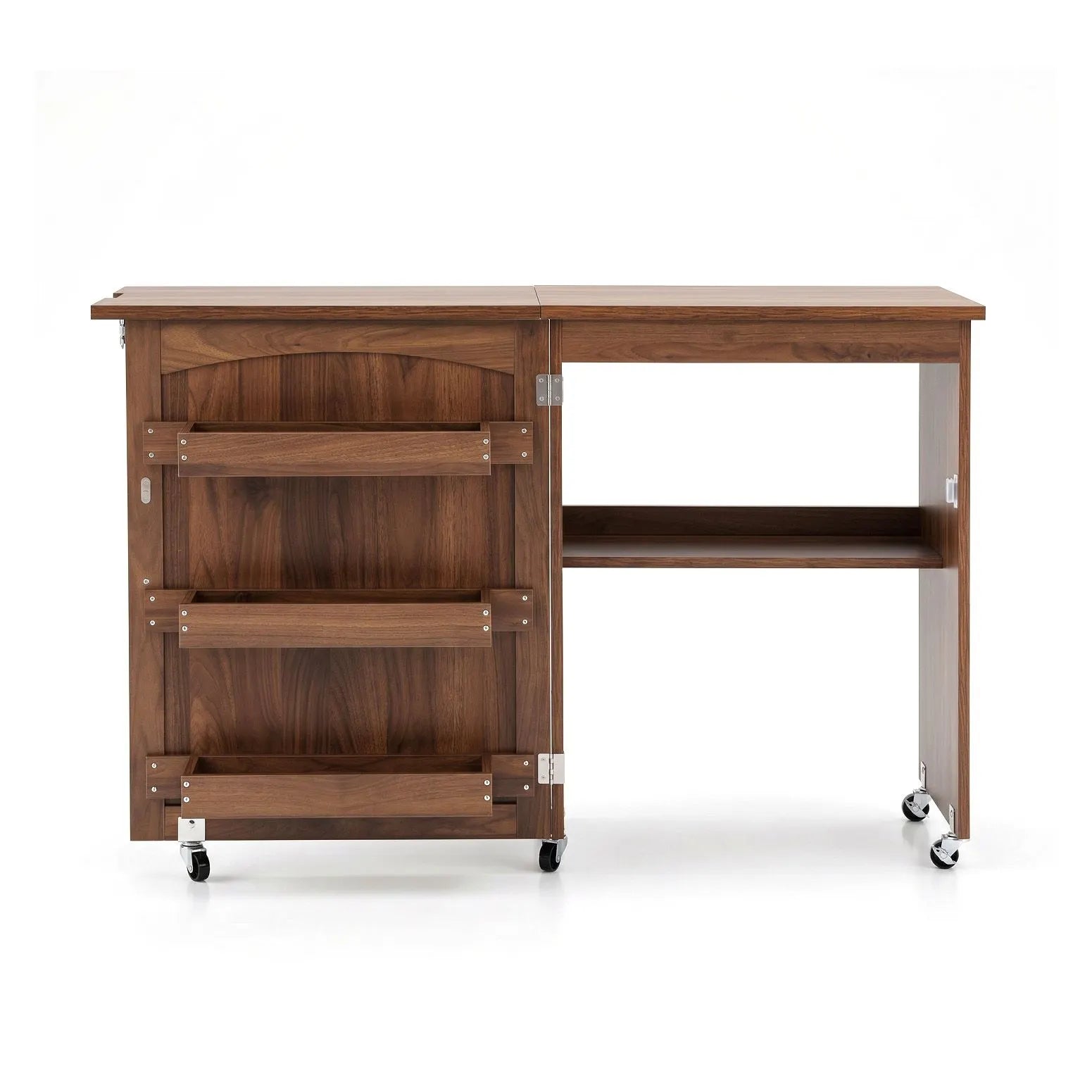 Artiss Folding Sewing Table Sewing Machine Desk Multi-functional Rolling Work Table Craft Station - Image 4