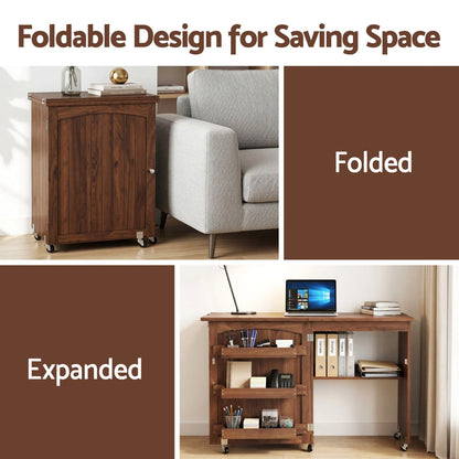 Artiss Folding Sewing Table Sewing Machine Desk Multi-functional Rolling Work Table Craft Station - Image 5