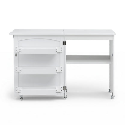 Artiss Folding Sewing Table Sewing Machine Desk Multi-functional Rolling Work Table Craft Station - Image 4
