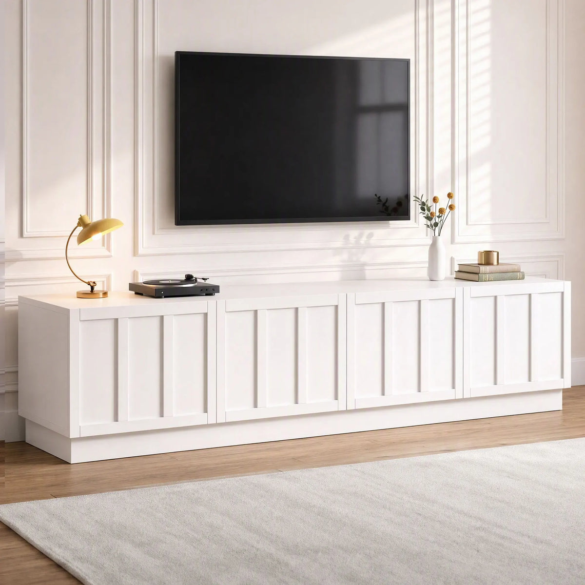 Artiss 180cm TV Unit Entertainment Cabinet Fluted Style Cable Management White