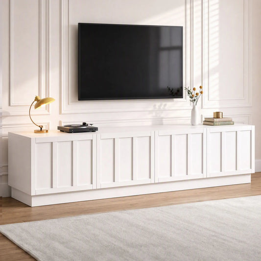 Artiss 180cm TV Unit Entertainment Cabinet Fluted Style Cable Management White