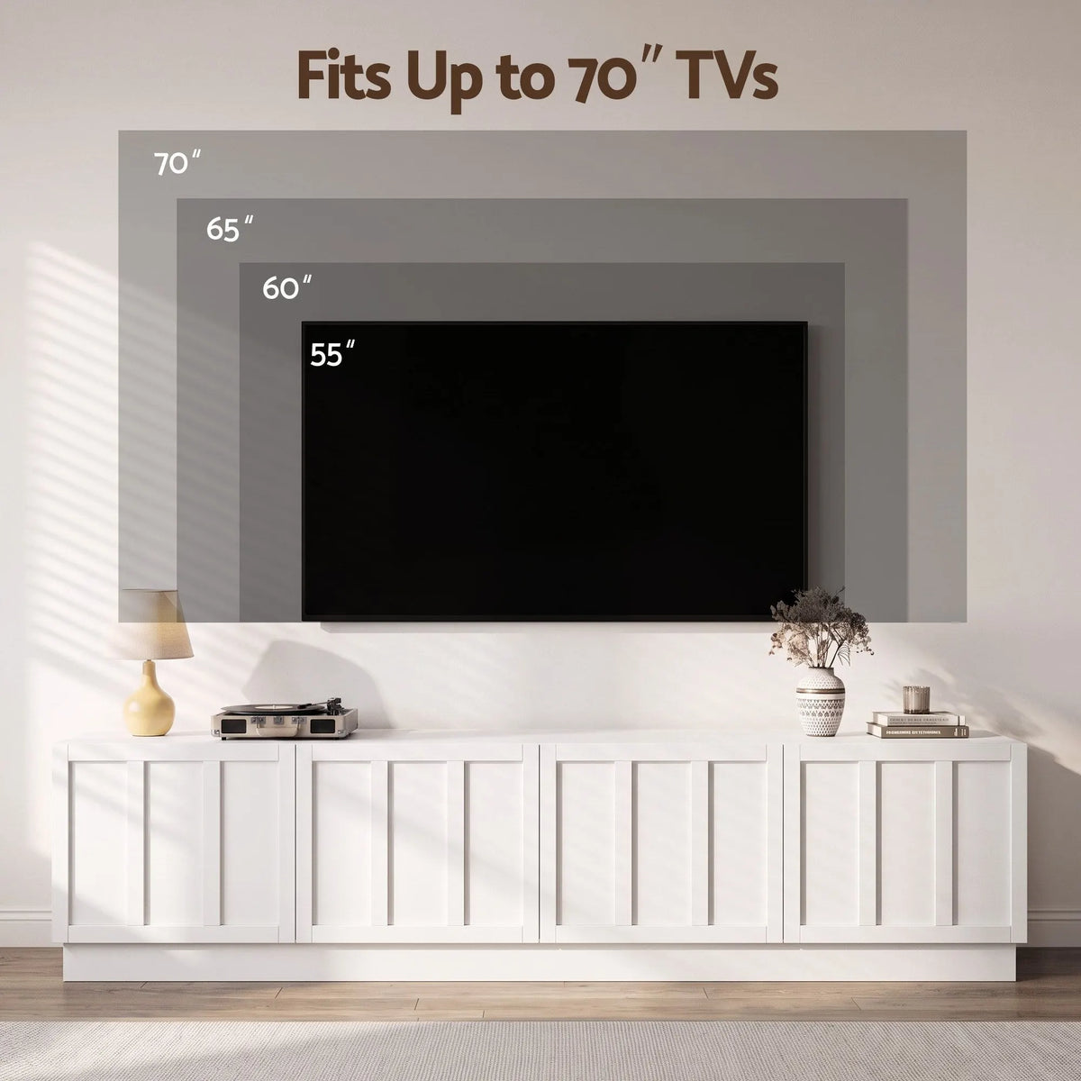 Artiss 180cm TV Unit Entertainment Cabinet Fluted Style Cable Management White - Image 8