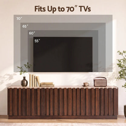 Artiss 180cm TV Unit Entertainment Cabinet Fluted Style Anti-tip Kit Walnut - Image 8