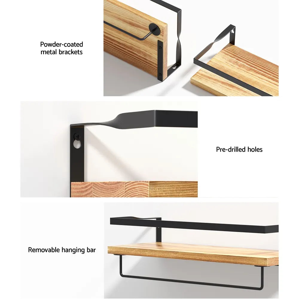 Artiss Floating Wall Shelf Set of 2 - Image 7