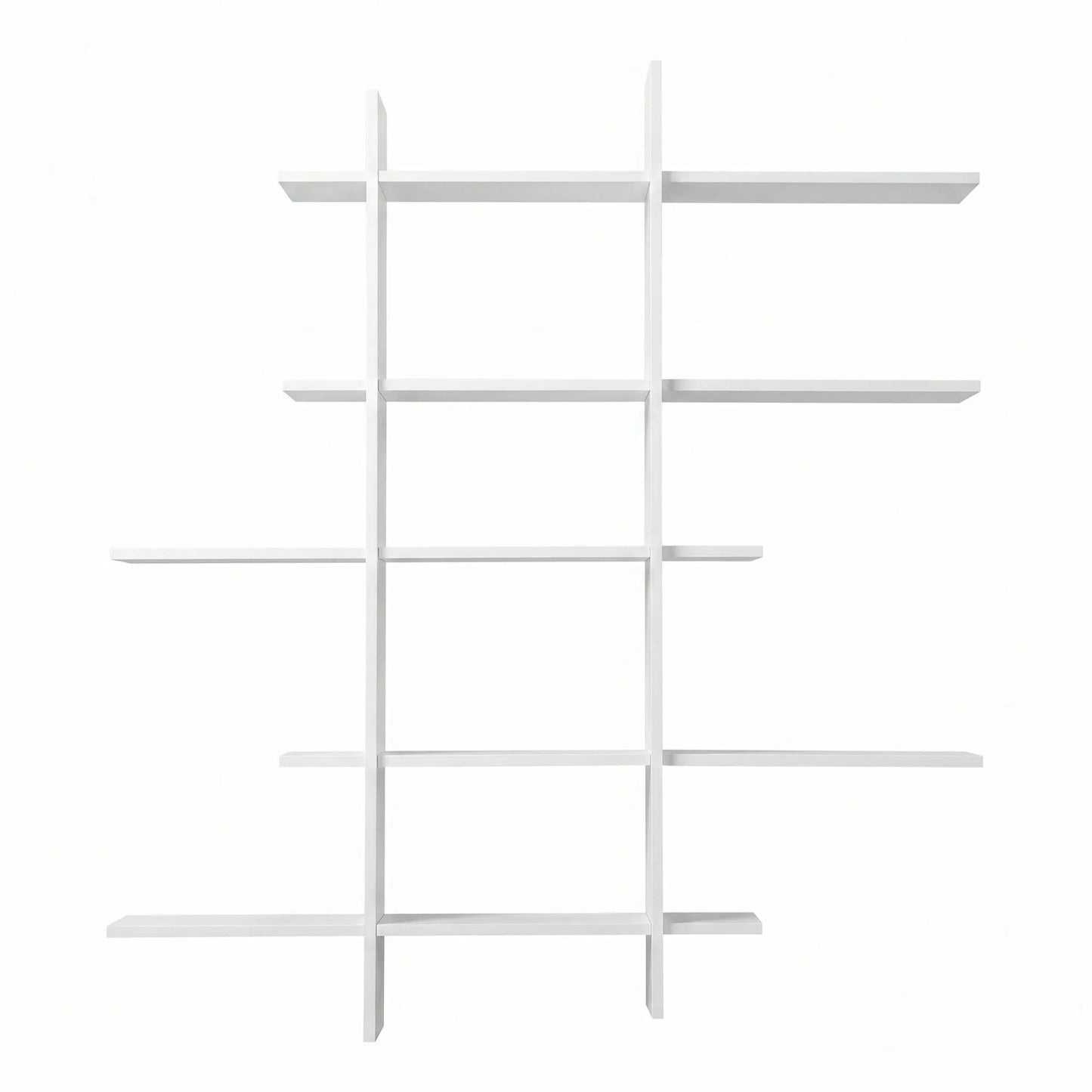 Artiss 15-Section Wall Mounted Display Shelf, Floating Bookshelf for Books and Decor, Extra Thick E1 PB Board for Home Study and Living Room, 116 x 18 x 129 cm - Image 4