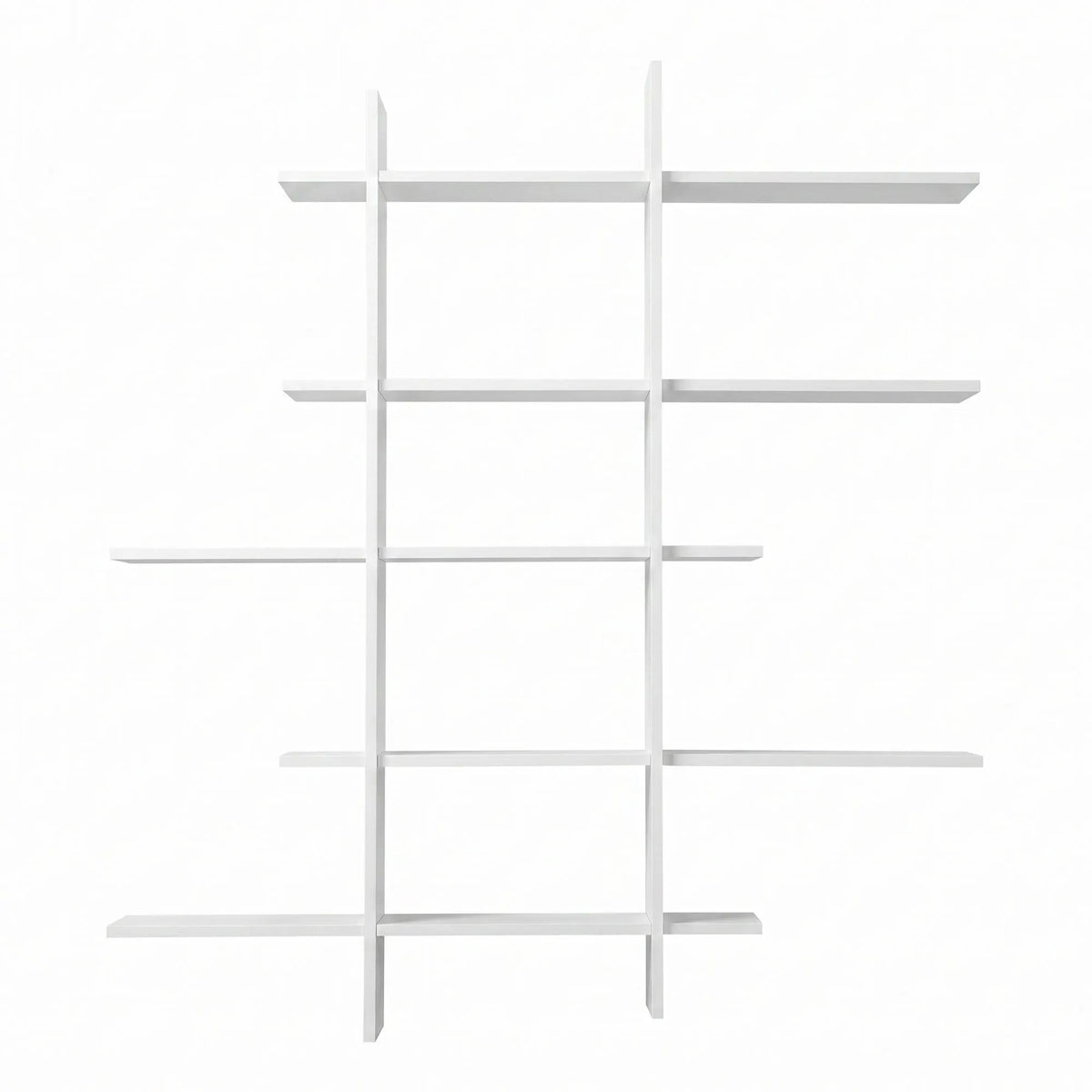 Artiss 15-Section Wall Mounted Display Shelf, Floating Bookshelf for Books and Decor, Extra Thick E1 PB Board for Home Study and Living Room, 116 x 18 x 129 cm - Image 4