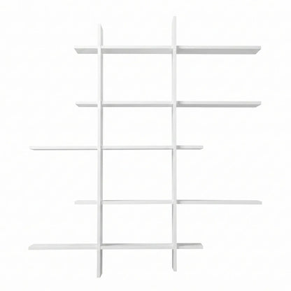 Artiss 15-Section Wall Mounted Display Shelf, Floating Bookshelf for Books and Decor, Extra Thick E1 PB Board for Home Study and Living Room, 116 x 18 x 129 cm - Image 4