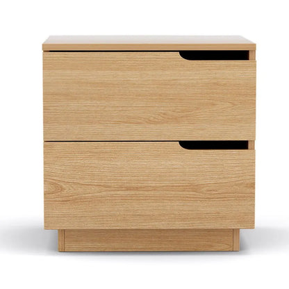 Artiss 2X Bedside Table 2 Drawers Nightstand Pine - Image 4