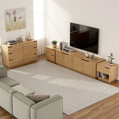 Artiss 2X Bedside Table 2 Drawers Nightstand Pine - Image 7
