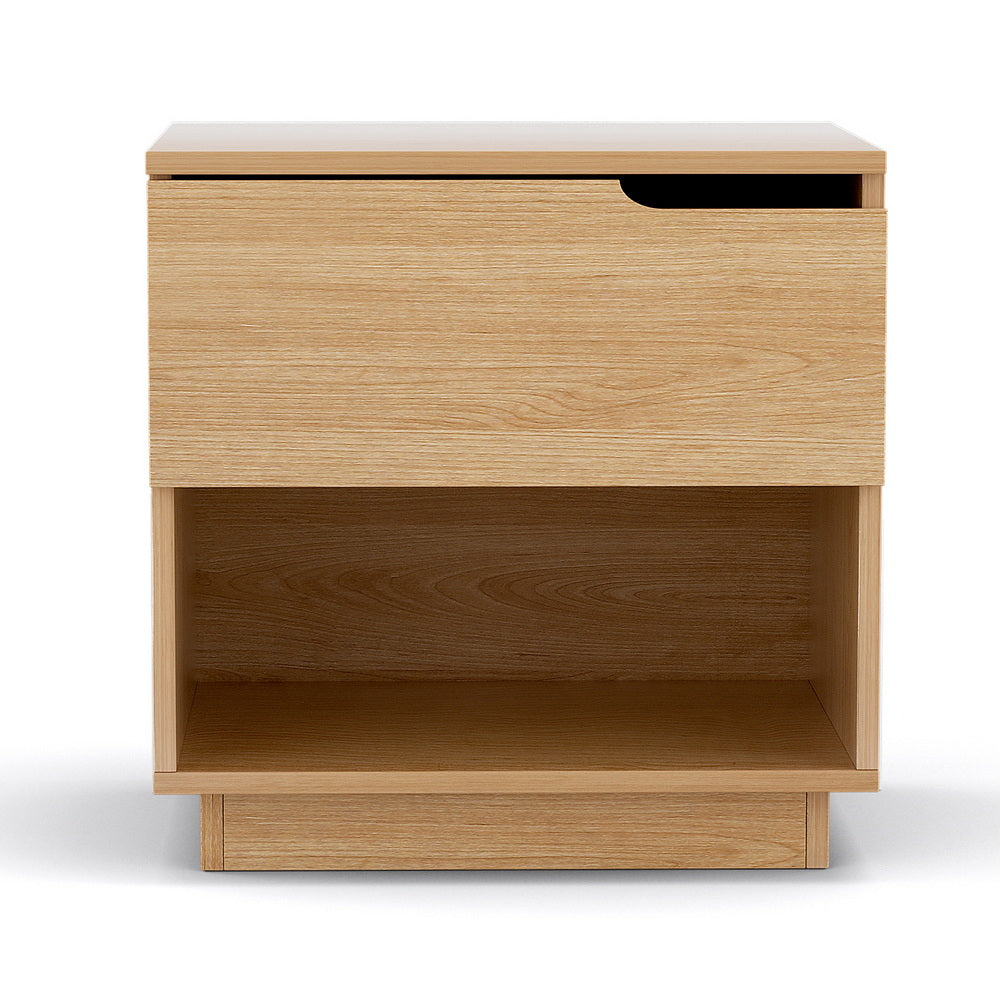 Artiss Bedside Table 1 Drawer 1 Shelf Nightstand Pine - Image 3