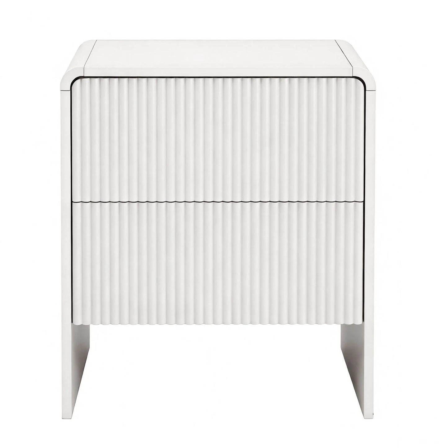 Artiss 2x Bedside Table 2 Drawers - Beige - Image 4
