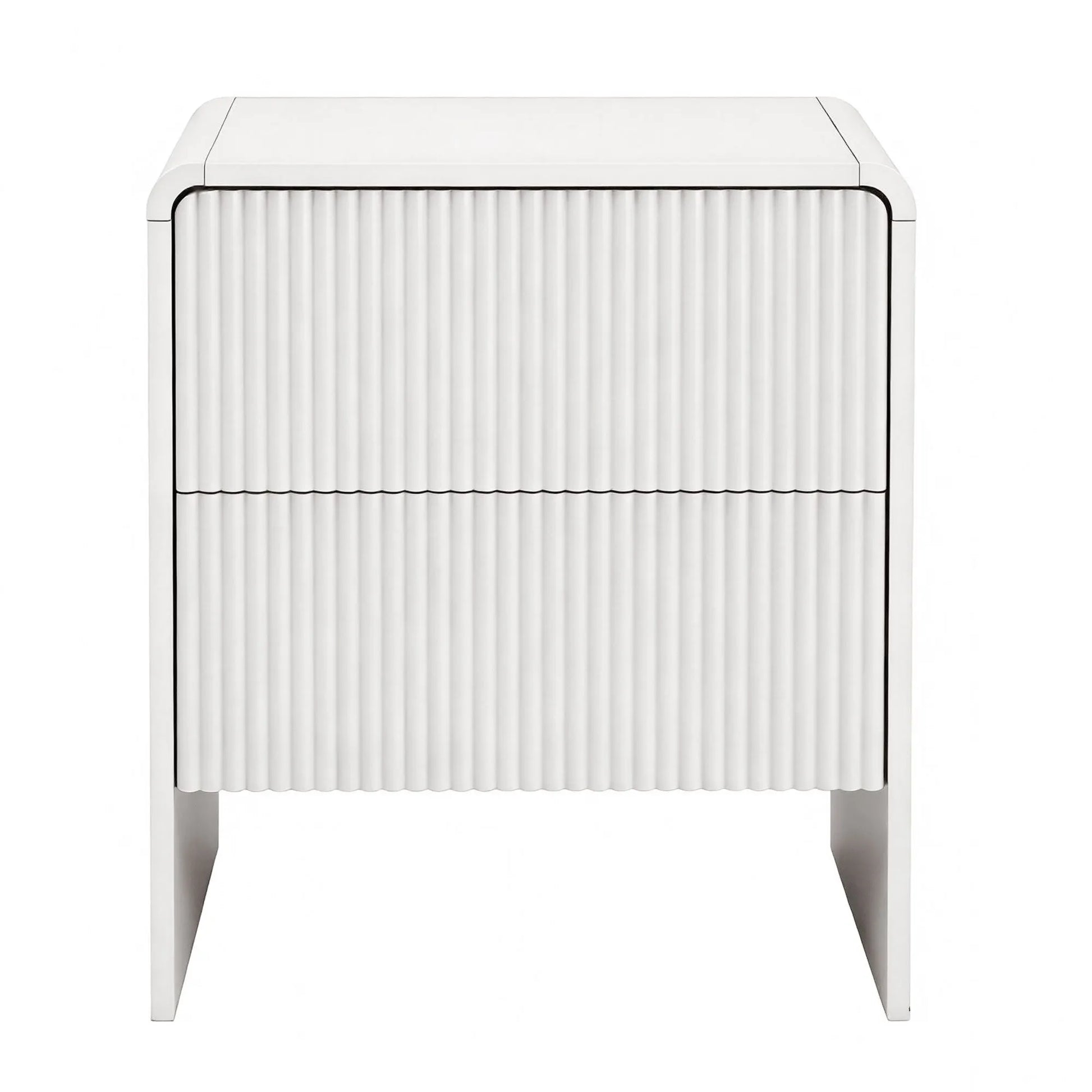 Artiss 2x Bedside Table 2 Drawers - Beige - Image 4