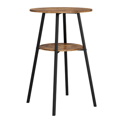 Artiss Industrial Bar Table with 2-Tier Organizer Weather-Resistant MDF Top Steel Frame - Image 3