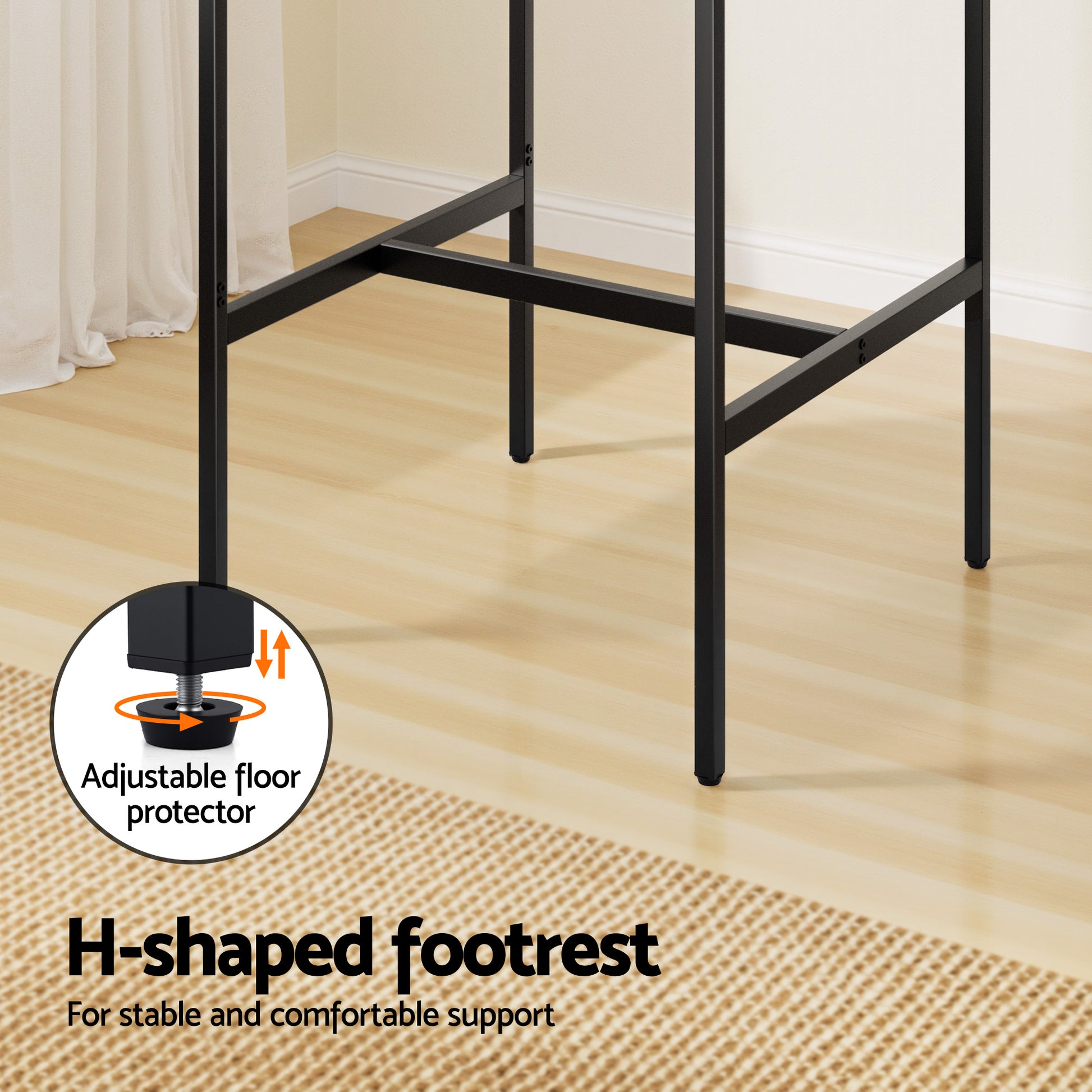 Artiss Bar Table Counter Kitchen Dining Desk Pub 60x92cm Vintage Metal Walnut - Image 6