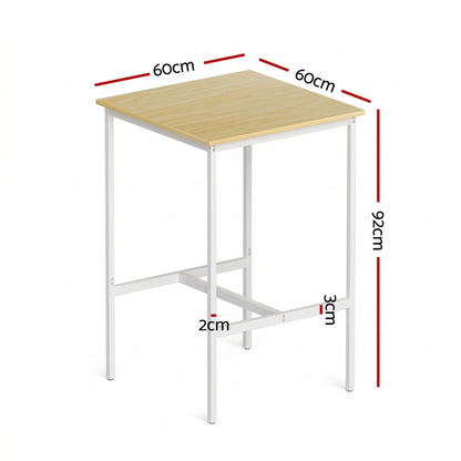 Artiss Bar Table Counter Height Kitchen High Dining Desk Pub 60x92cm Modern Pine - Image 3