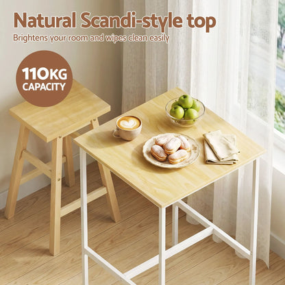 Artiss Bar Table Counter Height Kitchen High Dining Desk Pub 60x92cm Modern Pine - Image 6