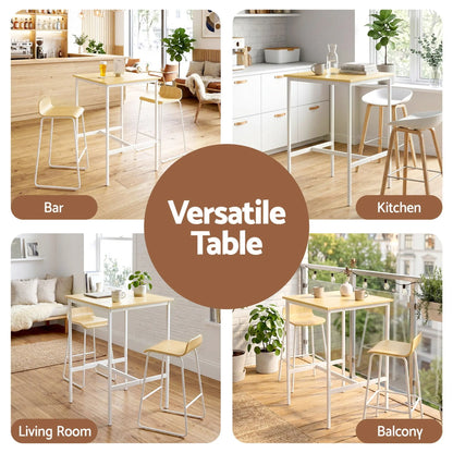 Artiss Bar Table Counter Height Kitchen High Dining Desk Pub 60x92cm Modern Pine - Image 9
