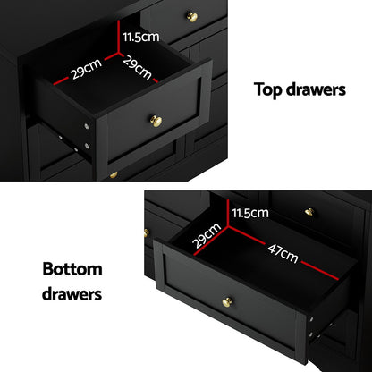 Artiss 7 Chest of Drawers Dresser Table Black - Image 5