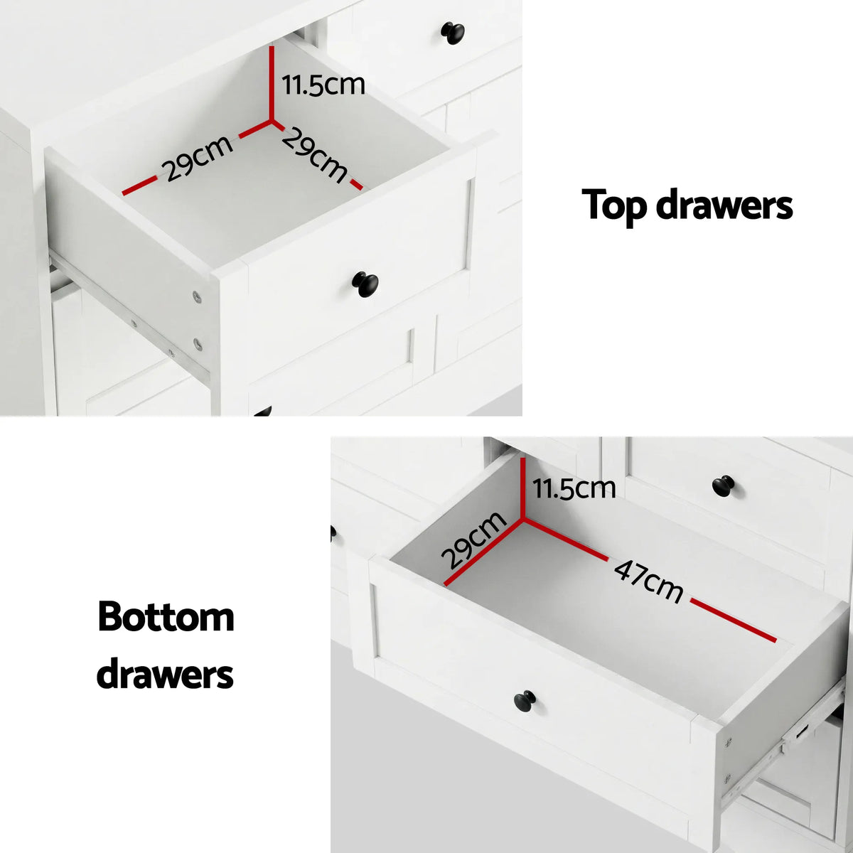 Artiss 7 Chest of Drawers Dresser Table White - Image 7