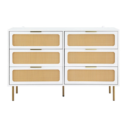 Artiss Chest of 6 Drawers Lowboy Cabinet White - Image 4
