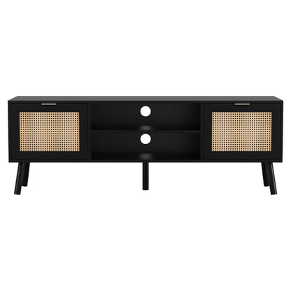 Artiss TV Unit 150cm Storage Cabinet Black - Image 4