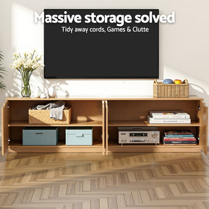 Artiss TV Unit Entertainment Unit Storage Cabinet 180cm Pine - Image 5