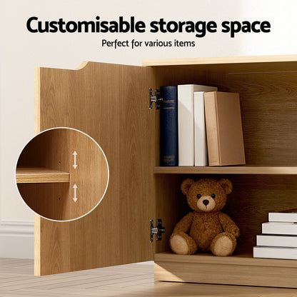 Artiss TV Unit Entertainment Unit Storage Cabinet 180cm Pine - Image 6