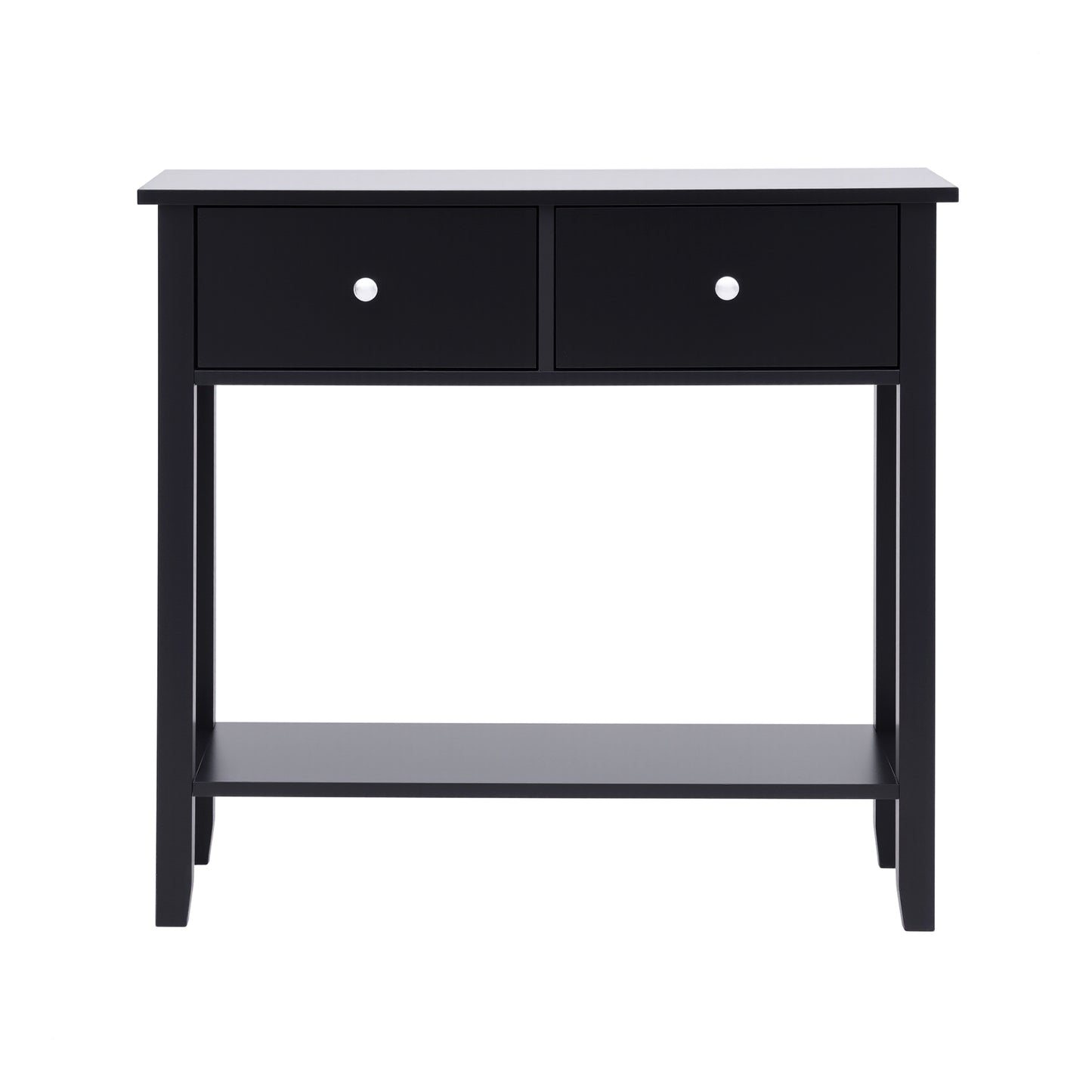 Artiss Console Table Hallway Sofa Entryway Entrance 2 Drawers 80CM Black - Image 4