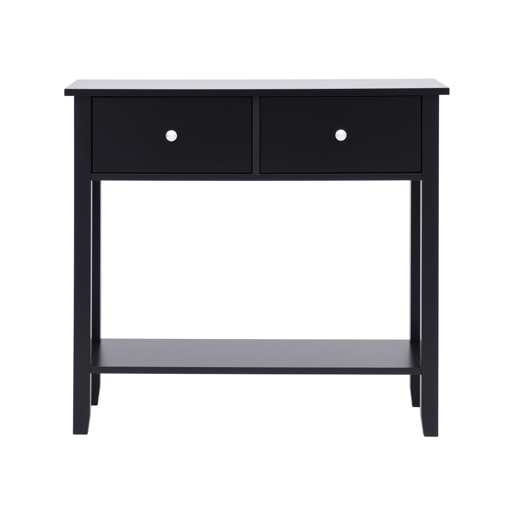 Artiss Console Table Hallway Sofa Entryway Entrance 2 Drawers 80CM Black - Image 4