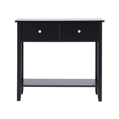 Artiss Console Table Hallway Sofa Entryway Entrance 2 Drawers 80CM Black - Image 4