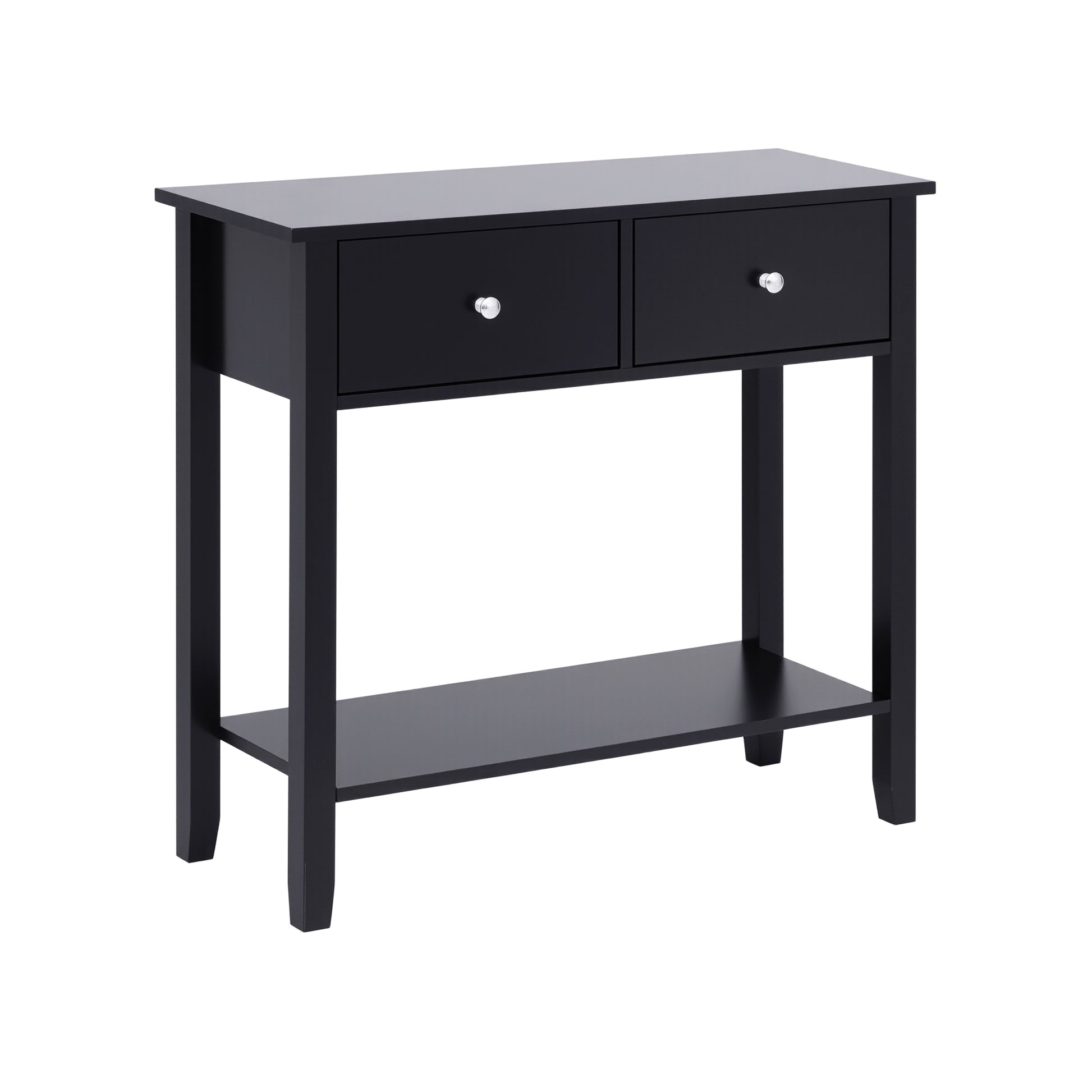 Artiss Console Table Hallway Sofa Entryway Entrance 2 Drawers 80CM Black - Image 9