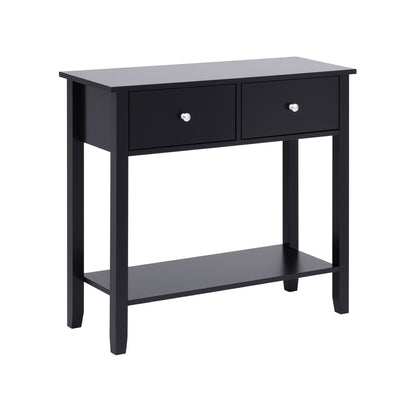 Artiss Console Table Hallway Sofa Entryway Entrance 2 Drawers 80CM Black - Image 9