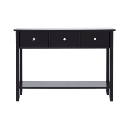 Artiss Console Table Hallway Sofa Entryway Entrance 3 Drawers 100CM Black - Image 4